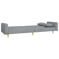 Divano Letto a 2 Posti con Poggiapiedi-Sofa Letto 2 Posti-Daybed Grigio Chiaro in Tessuto 803763