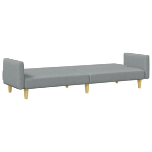 Divano Letto a 2 Posti con Poggiapiedi-Sofa Letto 2 Posti-Daybed Grigio Chiaro in Tessuto 895934
