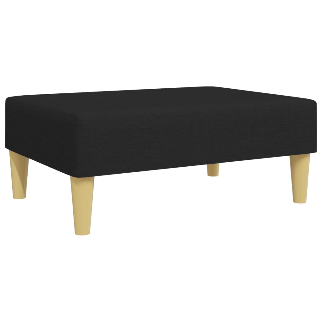 Divano Letto a 2 Posti con Poggiapiedi-Sofa Letto 2 Posti-Daybed Nero in Tessuto 268239