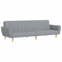 Divano Letto a 2 Posti con Poggiapiedi Grigio Chiaro in Tessuto 3216246