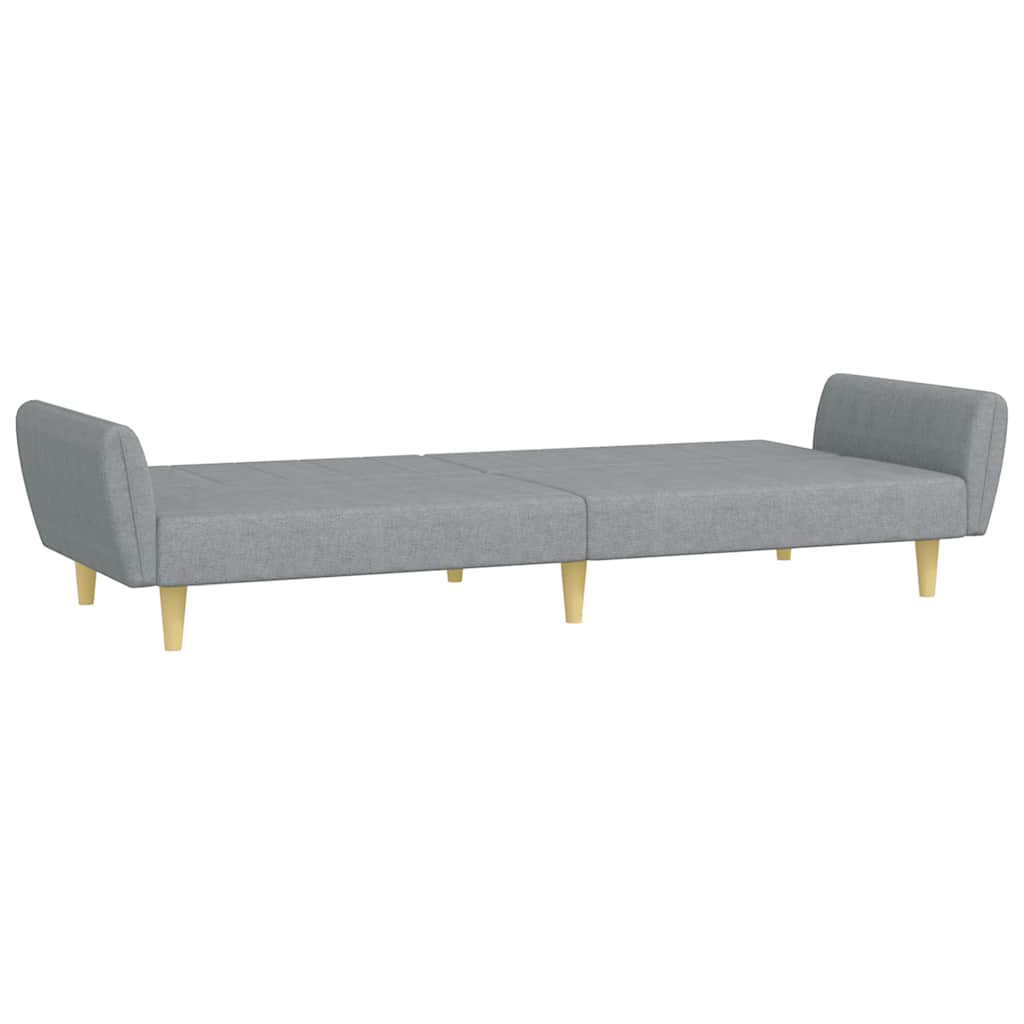 Divano Letto a 2 Posti con Poggiapiedi-Sofa Letto 2 Posti-Daybed Grigio Chiaro in Tessuto 871708