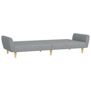Divano Letto a 2 Posti con Poggiapiedi-Sofa Letto 2 Posti-Daybed Grigio Chiaro in Tessuto 871708