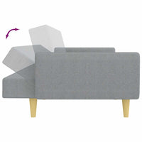 Divano Letto a 2 Posti con Poggiapiedi Grigio Chiaro in Tessuto 3216246