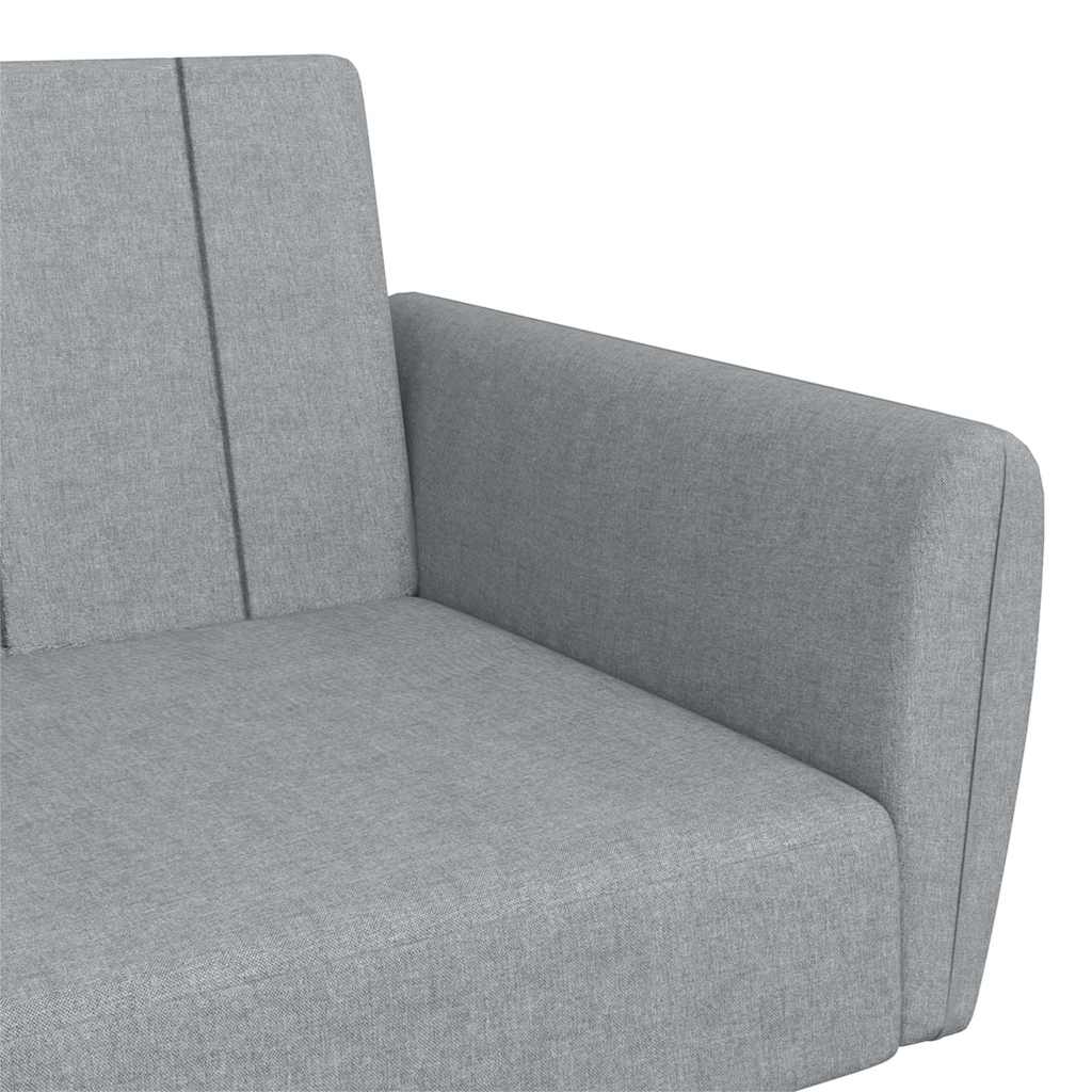 Divano Letto a 2 Posti con Poggiapiedi-Sofa Letto 2 Posti-Daybed Grigio Chiaro in Tessuto 871708