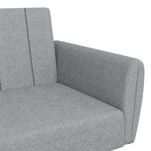 Divano Letto a 2 Posti con Poggiapiedi-Sofa Letto 2 Posti-Daybed Grigio Chiaro in Tessuto 871708
