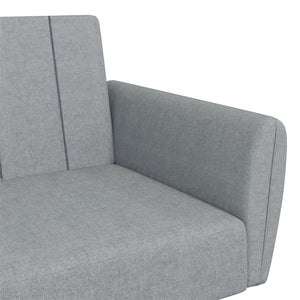 Divano Letto a 2 Posti con Poggiapiedi Grigio Chiaro in Tessuto 3216246