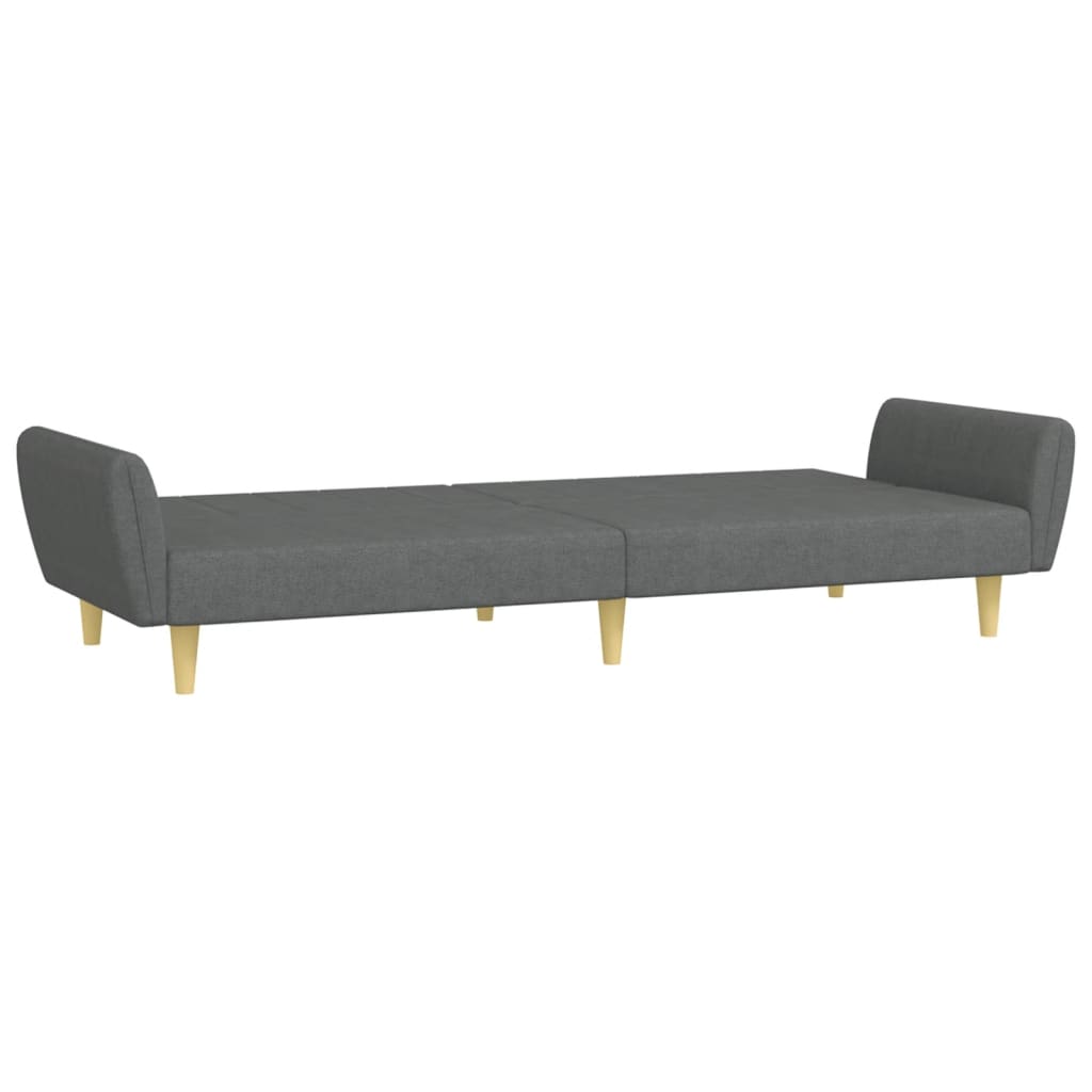Divano Letto 2 Posti con Poggiapiedi-Sofa Letto 2 Posti-Daybed Grigio Scuro in Tessuto 853607