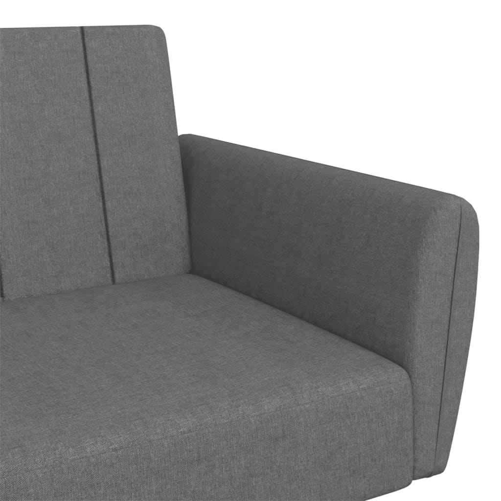 Divano Letto 2 Posti con Poggiapiedi-Sofa Letto 2 Posti-Daybed Grigio Scuro in Tessuto 853607