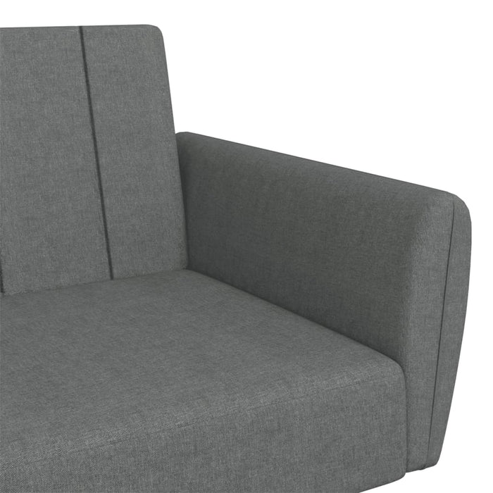 Divano Letto 2 Posti con Poggiapiedi-Sofa Letto 2 Posti-Daybed Grigio Scuro in Tessuto 853607