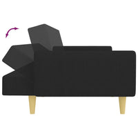 Divano Letto a 2 Posti con Poggiapiedi-Sofa Letto 2 Posti-Daybed Nero in Tessuto 491478