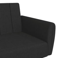 Divano Letto a 2 Posti con Poggiapiedi-Sofa Letto 2 Posti-Daybed Nero in Tessuto 491478