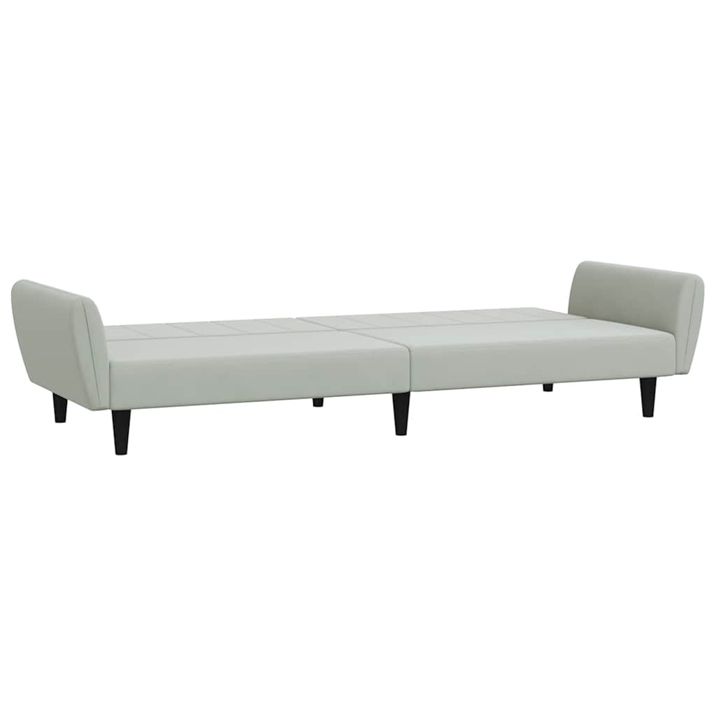 Divano Letto a 2 Posti con Poggiapiedi-Sofa Letto 2 Posti-Daybed Grigio Chiaro in Velluto 973531