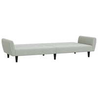 Divano Letto a 2 Posti con Poggiapiedi-Sofa Letto 2 Posti-Daybed Grigio Chiaro in Velluto 973531