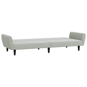 Divano Letto a 2 Posti con Poggiapiedi-Sofa Letto 2 Posti-Daybed Grigio Chiaro in Velluto 973531