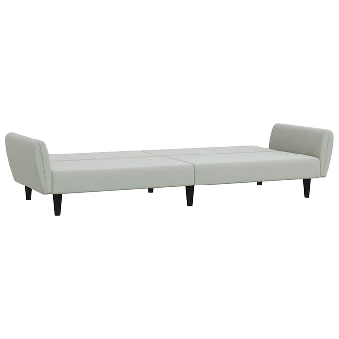 Divano Letto a 2 Posti con Poggiapiedi-Sofa Letto 2 Posti-Daybed Grigio Chiaro in Velluto 973531