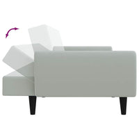 Divano Letto a 2 Posti con Poggiapiedi-Sofa Letto 2 Posti-Daybed Grigio Chiaro in Velluto 973531