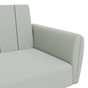 Divano Letto a 2 Posti con Poggiapiedi-Sofa Letto 2 Posti-Daybed Grigio Chiaro in Velluto 973531