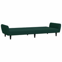 Divano Letto a 2 Posti con Poggiapiedi-Sofa Letto 2 Posti-Daybed Verde Scuro in Velluto 315199