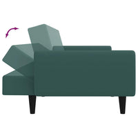 Divano Letto a 2 Posti con Poggiapiedi-Sofa Letto 2 Posti-Daybed Verde Scuro in Velluto 315199