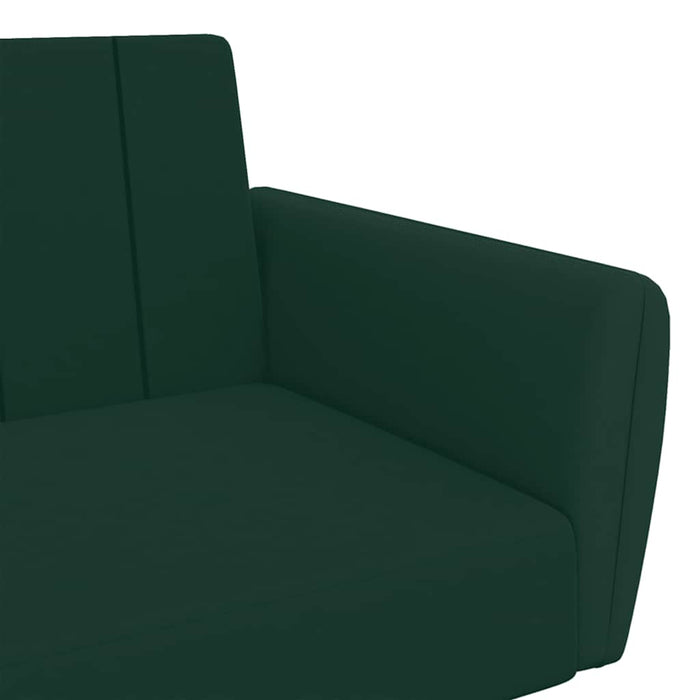 Divano Letto a 2 Posti con Poggiapiedi-Sofa Letto 2 Posti-Daybed Verde Scuro in Velluto 315199
