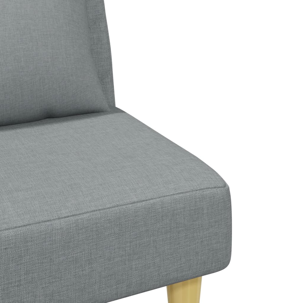 Divano Letto 2Posti Cuscini e Poggiapiedi Grigio Chiaro Tessuto 3216255