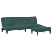 Set di Divani 2 pz con Cuscini Verde Scuro in Velluto 3216264