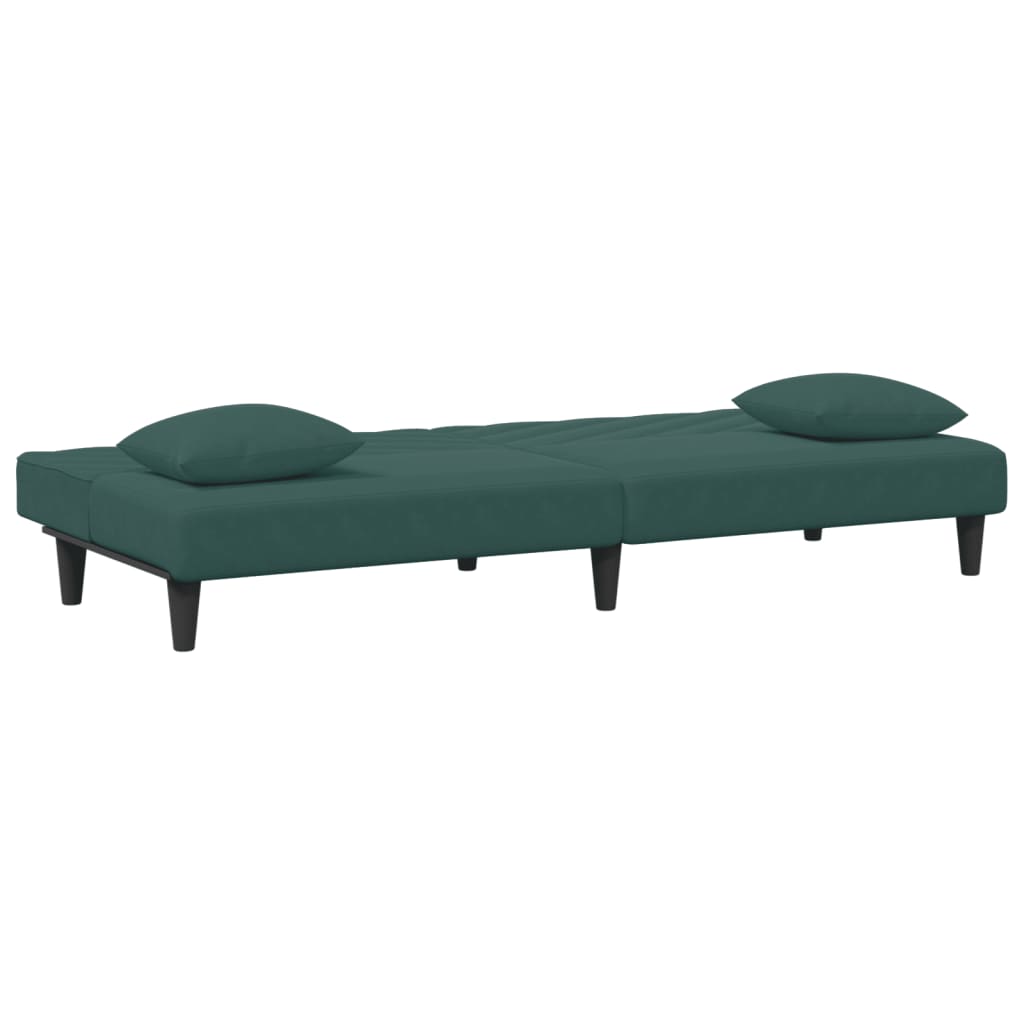 Set di Divani 2 pz con Cuscini Verde Scuro in Velluto 3216264
