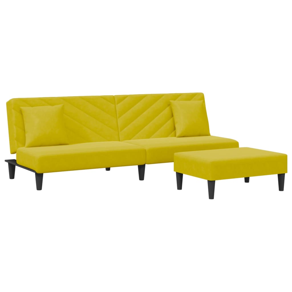 Set di Divani 2 pz con Cuscini Giallo in Velluto 3216266