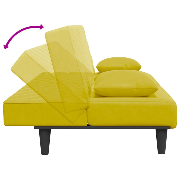 Set di Divani 2 pz con Cuscini Giallo in Velluto 3216266