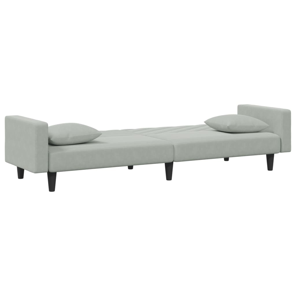 Set di Divani 2 pz con Cuscini Grigio Chiaro in Velluto 3216268