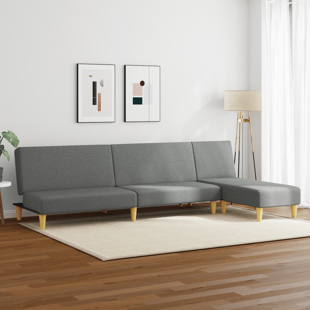 Set di Divani 2 pz Grigio Scuro in Tessuto 3216292