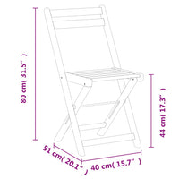 Sedie Pieghevoli da Bistrò 6 pz in Legno Massello di Acacia 3216306