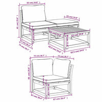 Set Salotto da Giardino 5 pz con Cuscini Legno Massello Acacia 3214309