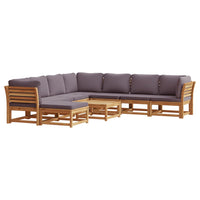 Set Salotto Giardino 9 pz con Cuscini Legno Massello di Acacia