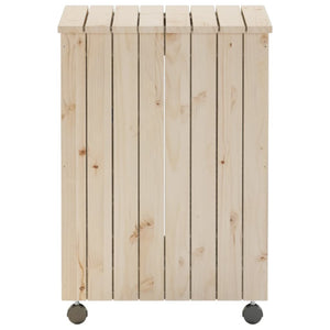 Cesta Biancheria con Ruote RANA 45x45x64 cm Legno Massello Pino