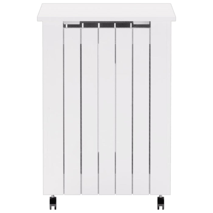 Cesta Biancheria con Ruote RANA Bianca 45x45x64cm Massello Pino