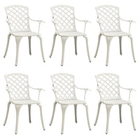 Sedie da Giardino 6 pz in Alluminio Pressofuso Biancocod mxl 110818