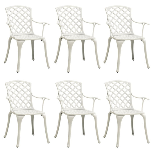 Sedie da Giardino 6 pz in Alluminio Pressofuso Biancocod mxl 110818