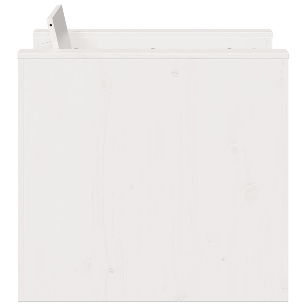 Divano da Giardino Bianco 79x60x62 cm in Legno Massello di Pino 832366