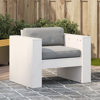Divano da Giardino Bianco 79x60x62 cm in Legno Massello di Pino 832366