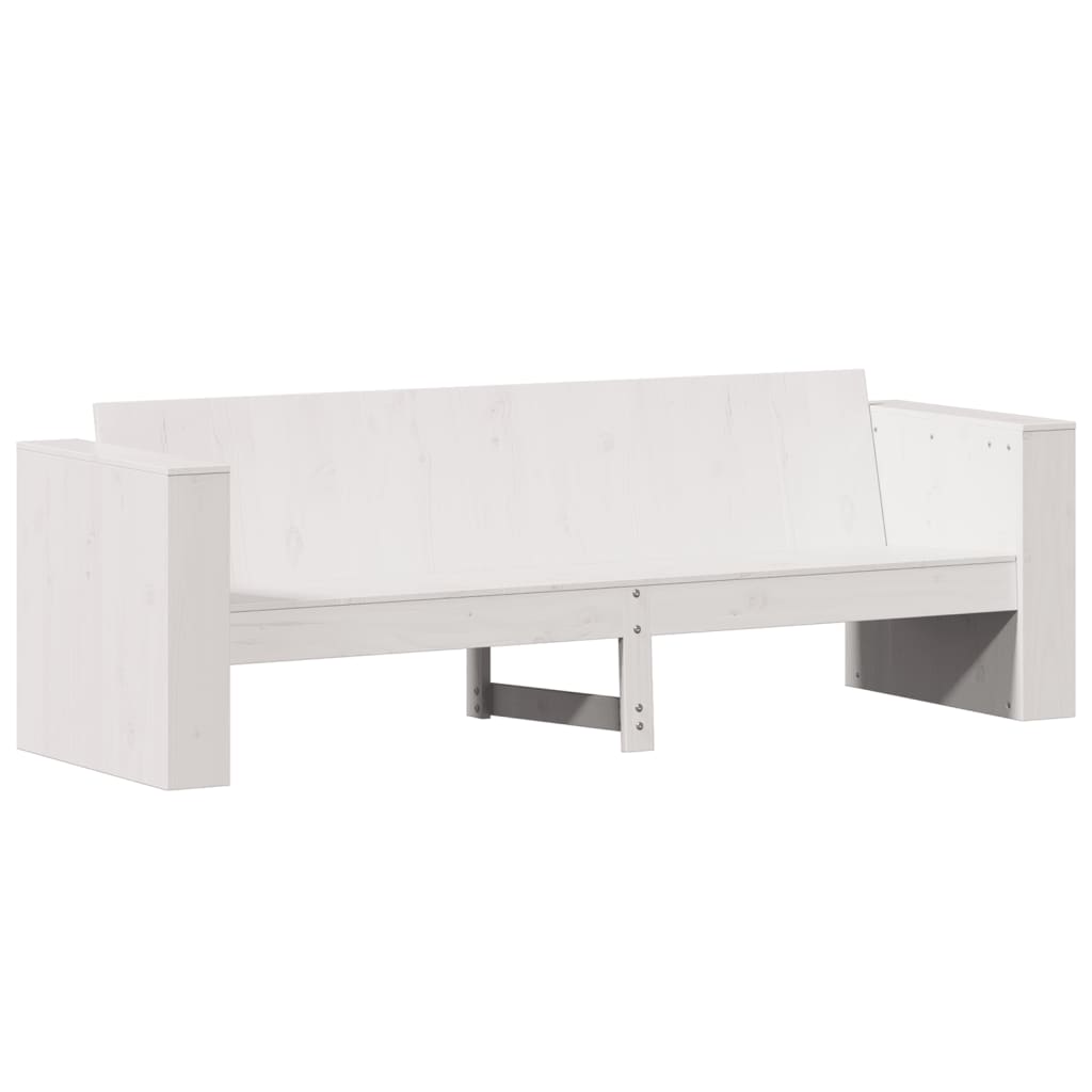 Divano Giardino 3 Posti-Sofa da Giardino-Divanetto da esterno Bianco 189x60x62 cm Legno Massello Pino