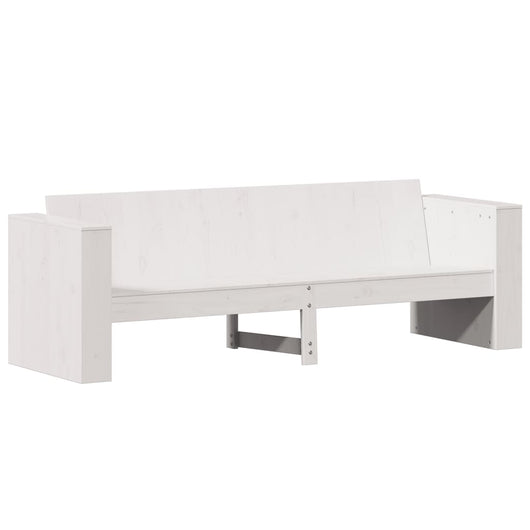 Divano Giardino 3 Posti-Sofa da Giardino-Divanetto da esterno Bianco 189x60x62 cm Legno Massello Pino