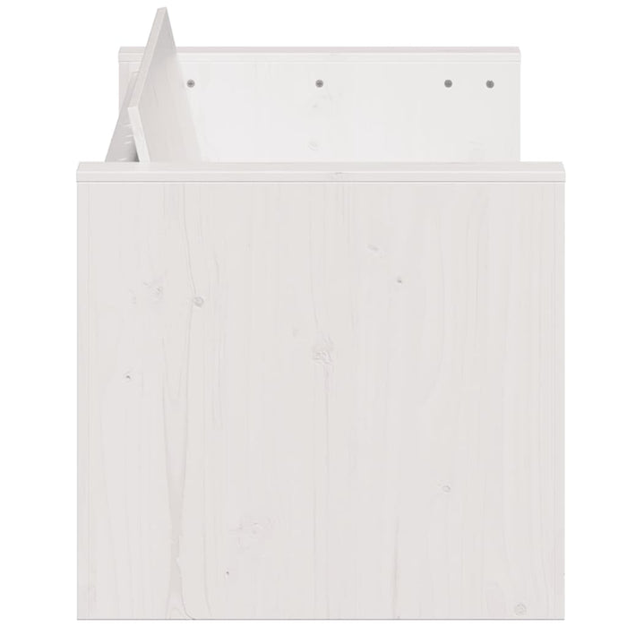 Divano Giardino 3 Posti Bianco 189x60x62 cm Legno Massello Pino 832374