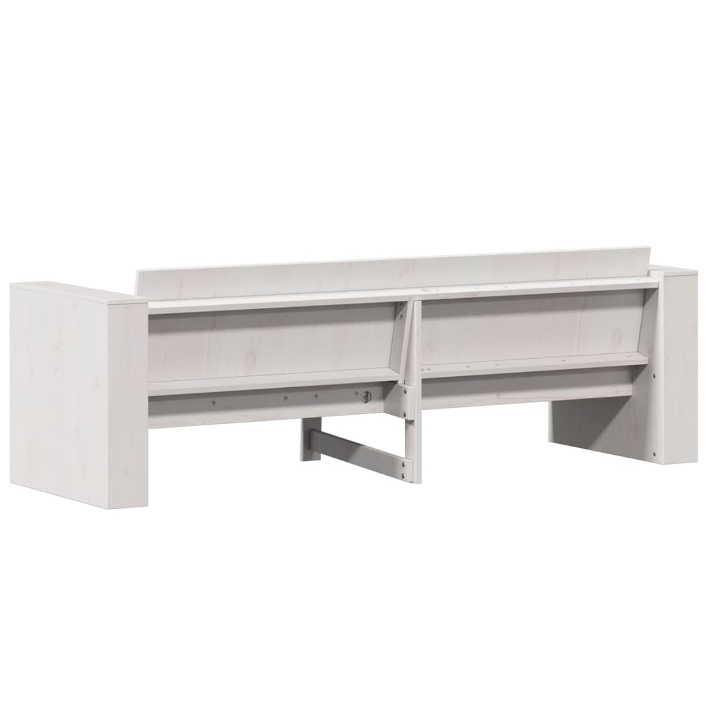 Divano Giardino 3 Posti Bianco 189x60x62 cm Legno Massello Pino 832374