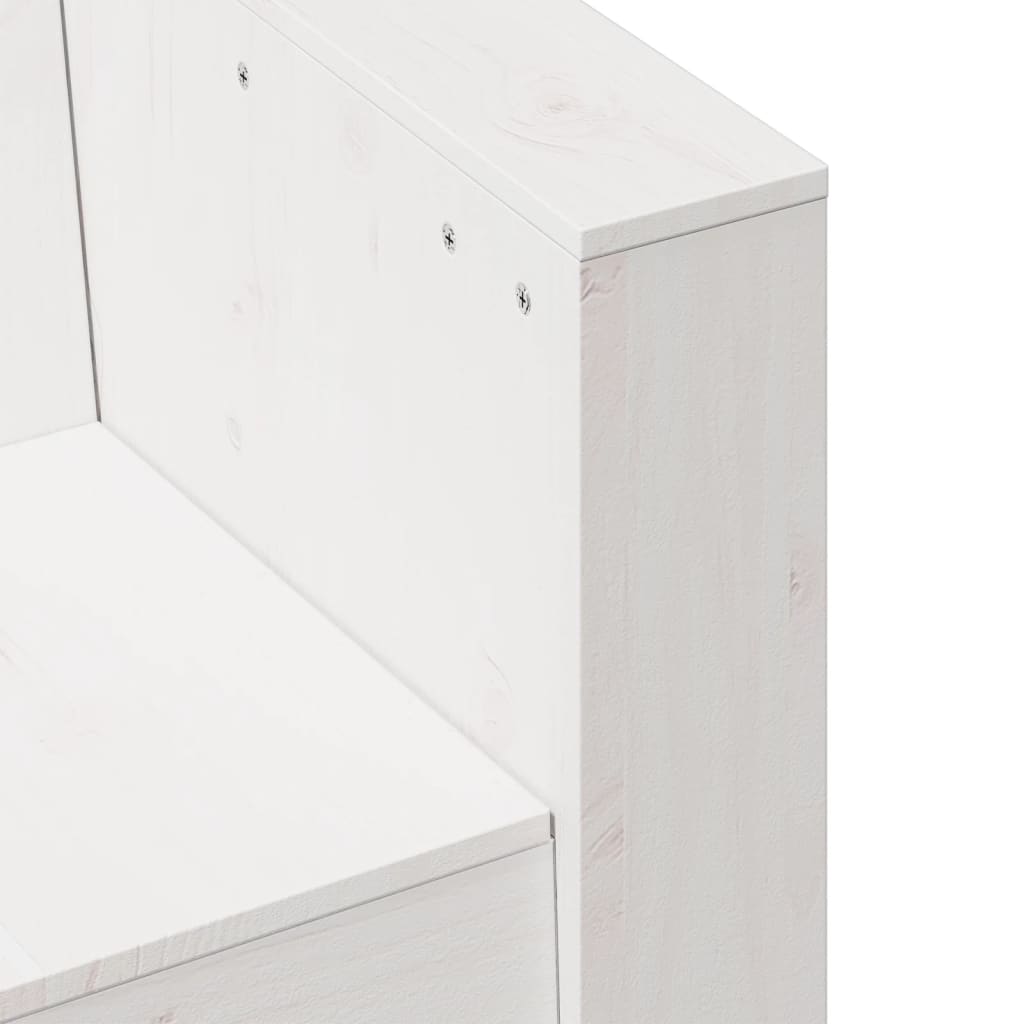 Divano Giardino 3 Posti-Sofa da Giardino-Divanetto da esterno Bianco 189x60x62 cm Legno Massello Pino