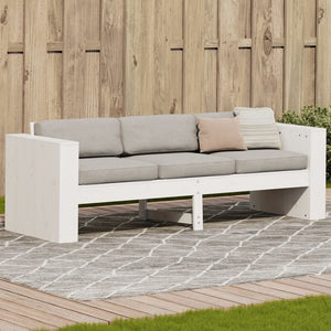 Divano Giardino 3 Posti Bianco 189x60x62 cm Legno Massello Pino 832374