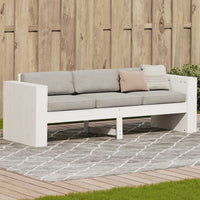 Divano Giardino 3 Posti-Sofa da Giardino-Divanetto da esterno Bianco 189x60x62 cm Legno Massello Pino