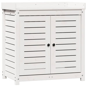 Tavolo Invaso con Ripiani Bianco 82,5x50x86,5 cm Massello Pino 832418