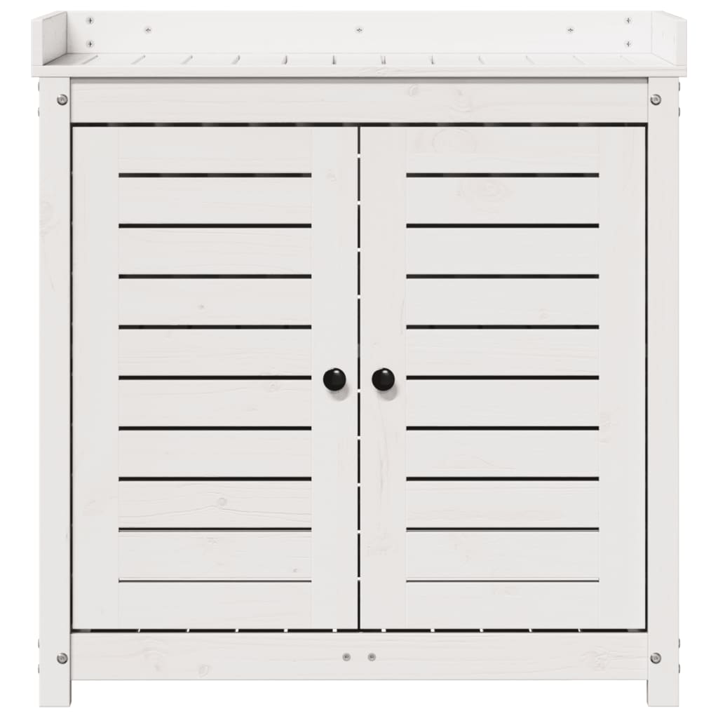 Tavolo Invaso con Ripiani Bianco 82,5x50x86,5 cm Massello Pino 832418