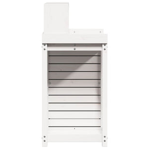 Tavolo Invaso con Ripiani-Tavolo da Lavoro con Ripiani Bianco 82,5x50x109,5 cm Massello Pino 218509